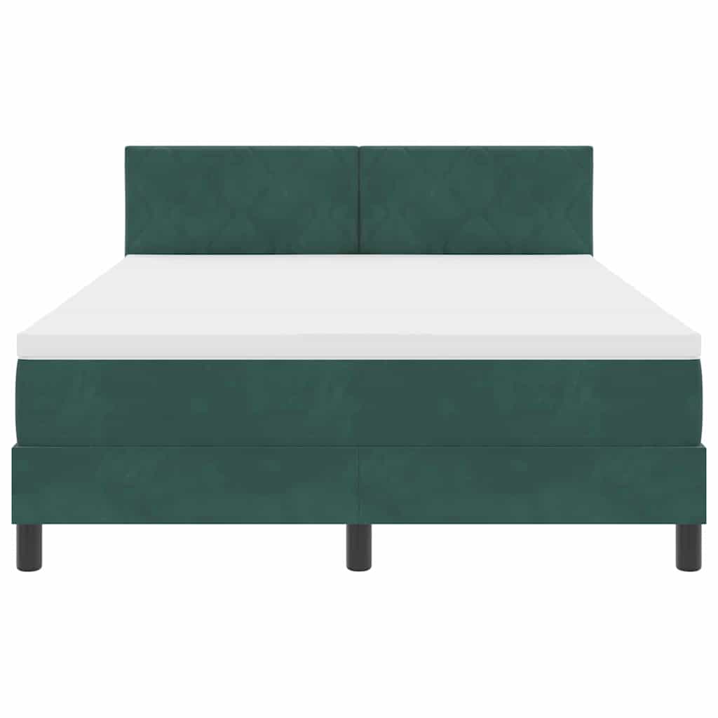 Lit à ressort LED Vert foncé 140 x 200 cm Velours - XIOS