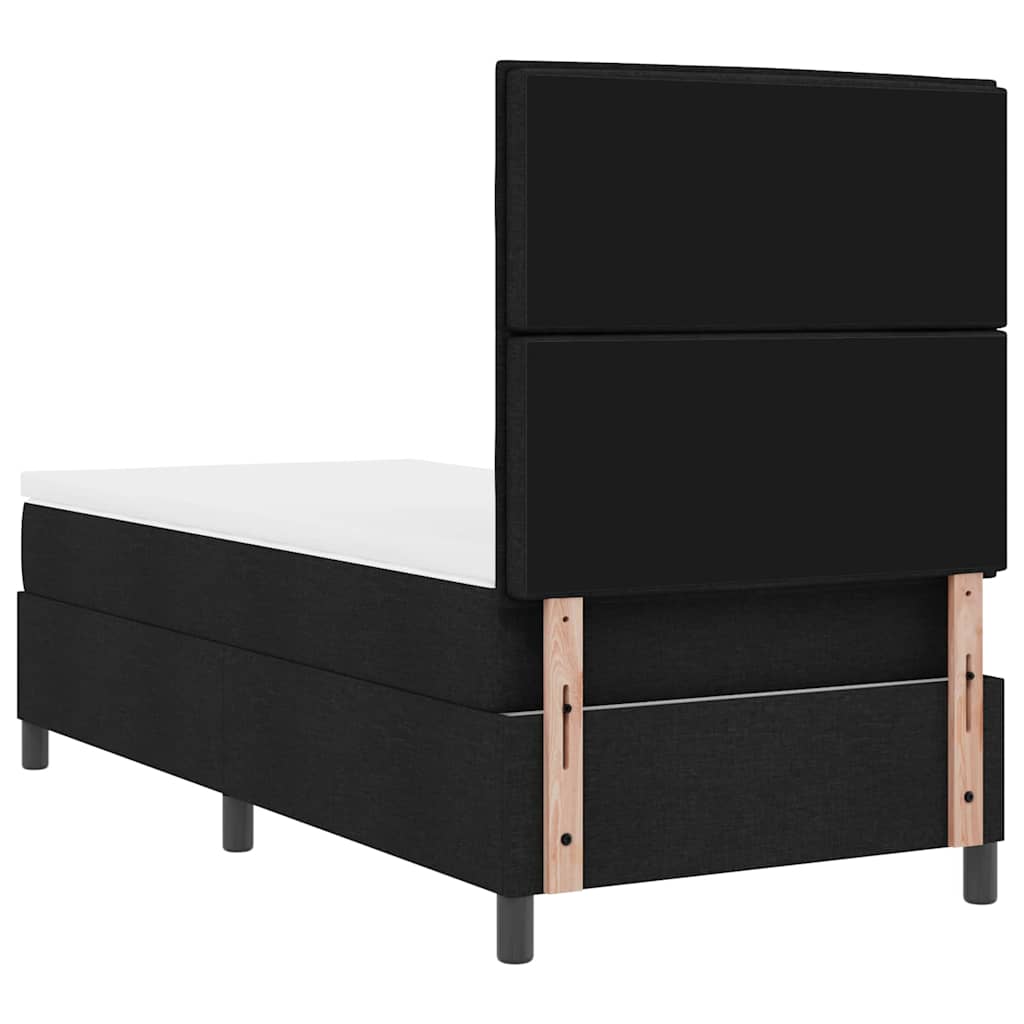 Lit à ressorts avec matelas avec LED Noir 80 x 200 cm tissu - XIOS