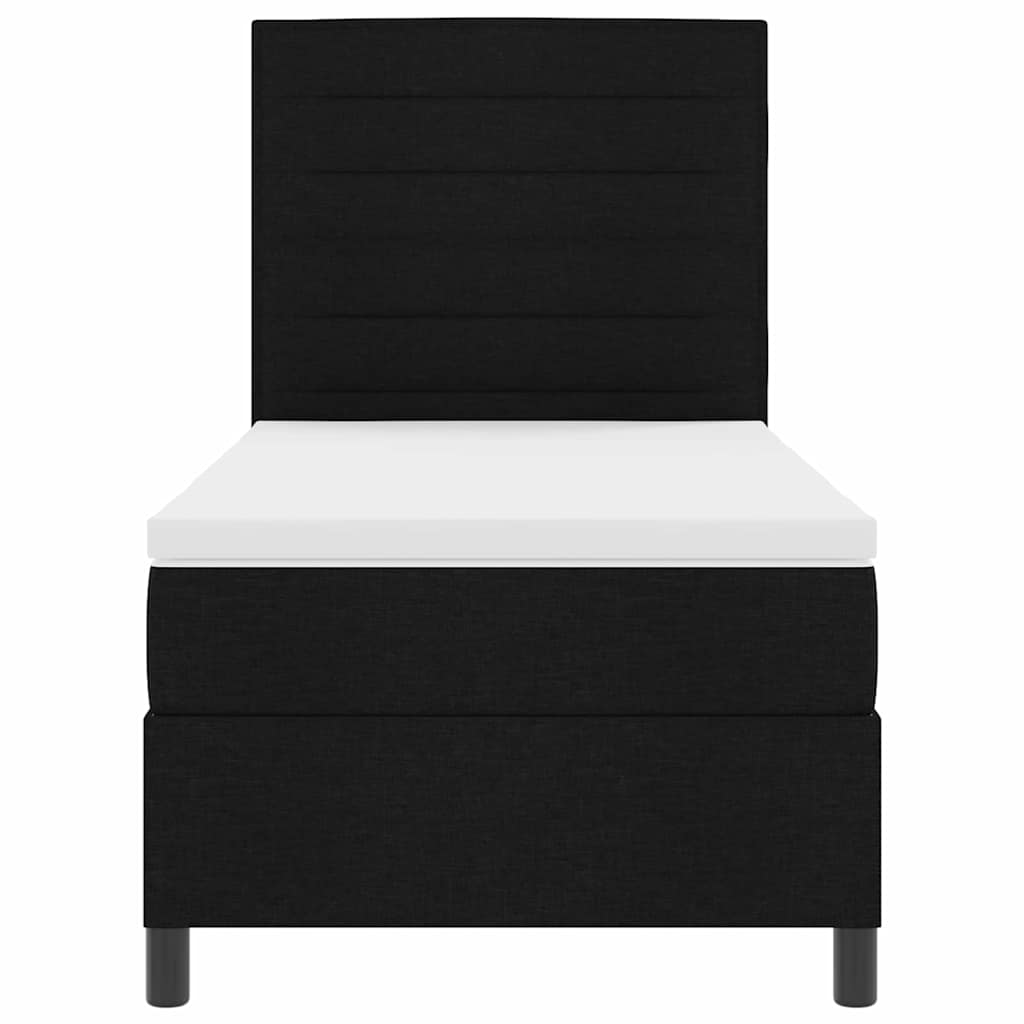 Lit à ressorts avec matelas avec LED Noir 80 x 200 cm tissu - XIOS