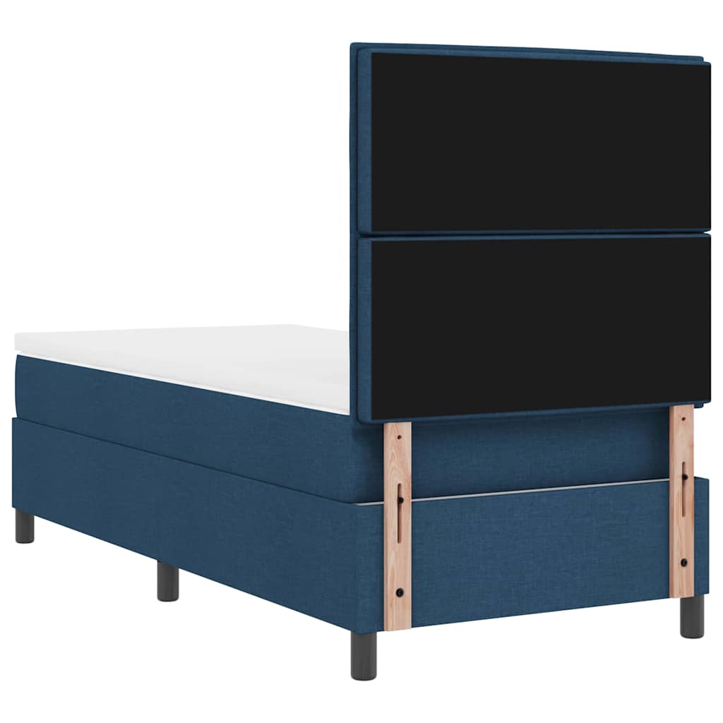Lit à ressorts avec matelas avec LED Bleu 90 x 190 cm tissu - XIOS