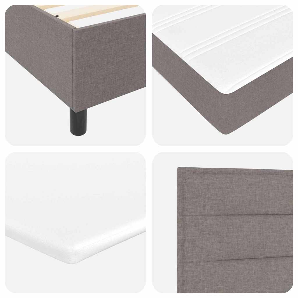 Lit à ressorts avec matelas avec LED Taupe 90 x 200 cm tissu - XIOS