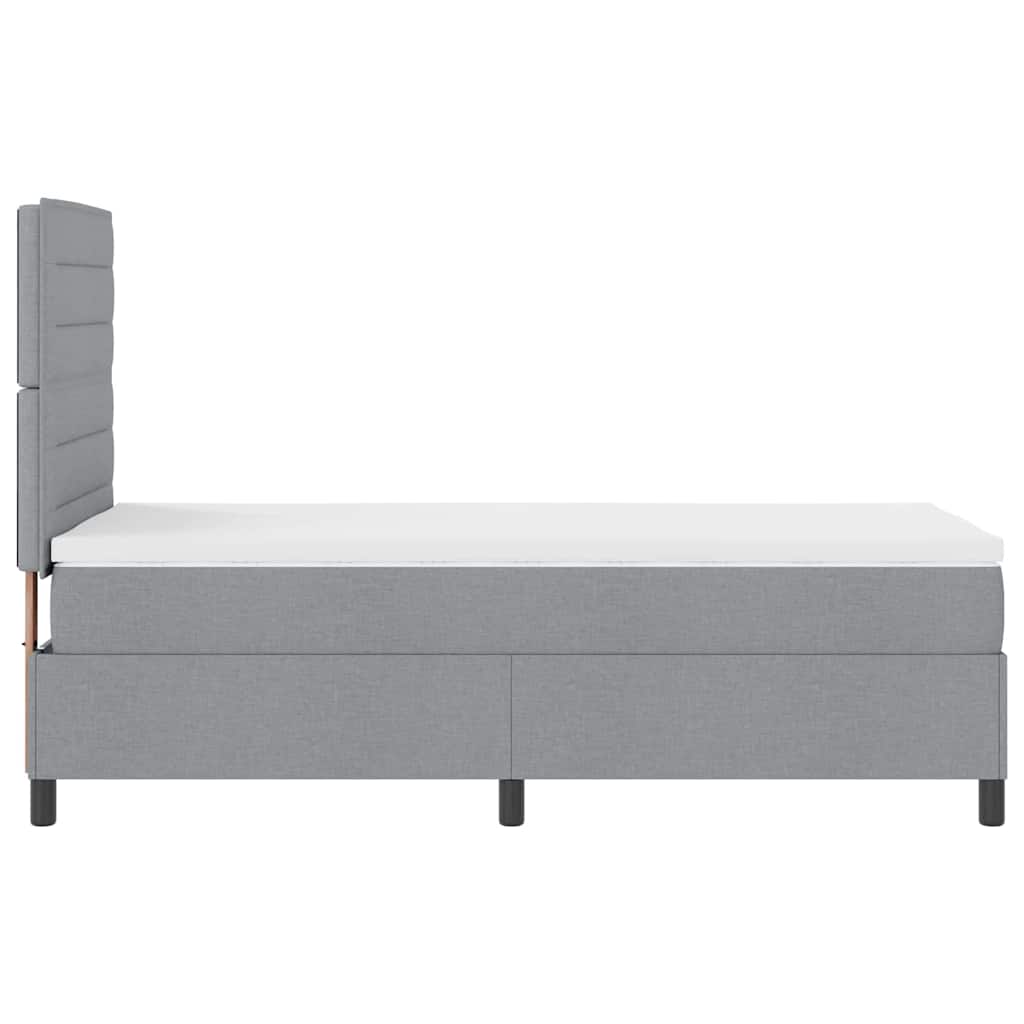 Lit à ressorts avec matelas Gris clair 100 x 200 cm tissu - XIOS