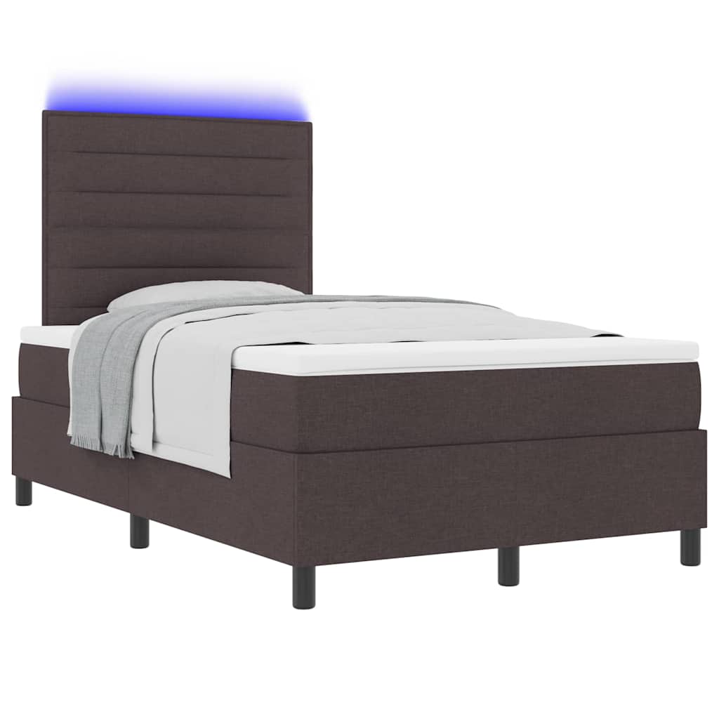 Lit à ressorts avec matelas Marron foncé 120 x 190 cm tissu - XIOS