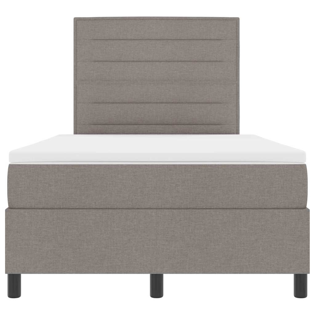 Lit à ressorts avec matelas avec LED Taupe 120 x 190 cm tissu - XIOS