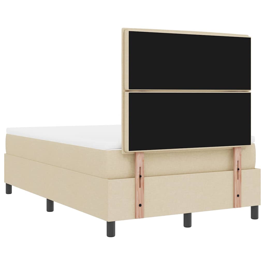 Lit à ressorts avec matelas avec LED Crème 120 x 190 cm tissu - XIOS