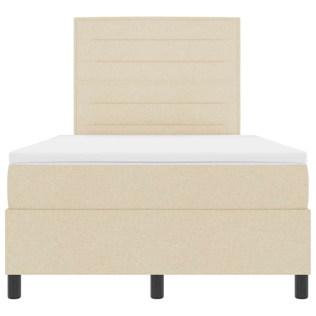 Lit à ressorts avec matelas avec LED Crème 120 x 190 cm tissu - XIOS