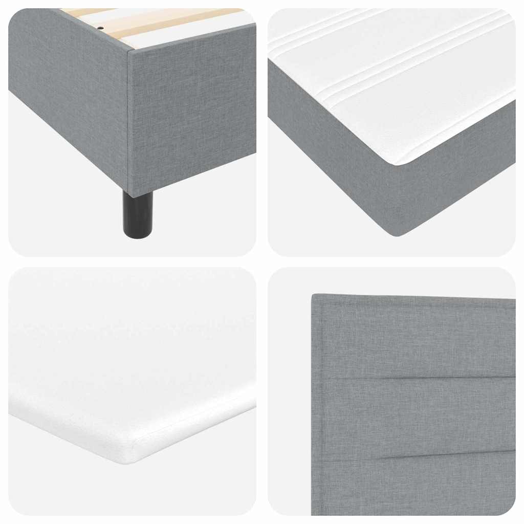 Lit à ressorts avec matelas Gris clair 120 x 200 cm tissu - XIOS