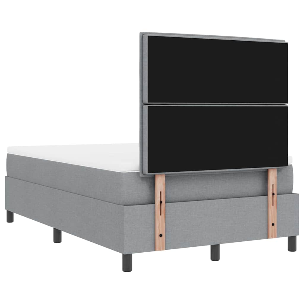 Lit à ressorts avec matelas Gris clair 120 x 200 cm tissu - XIOS