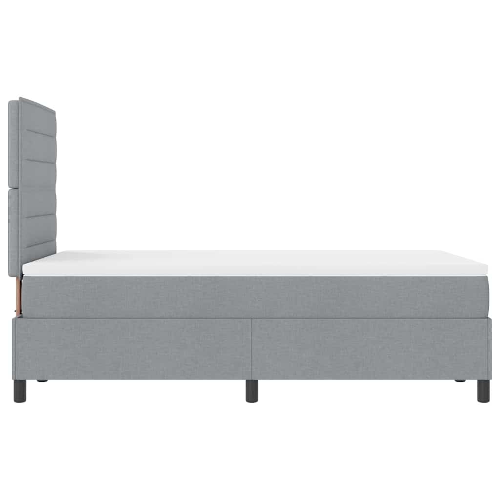 Lit à ressorts avec matelas Gris clair 120 x 200 cm tissu - XIOS