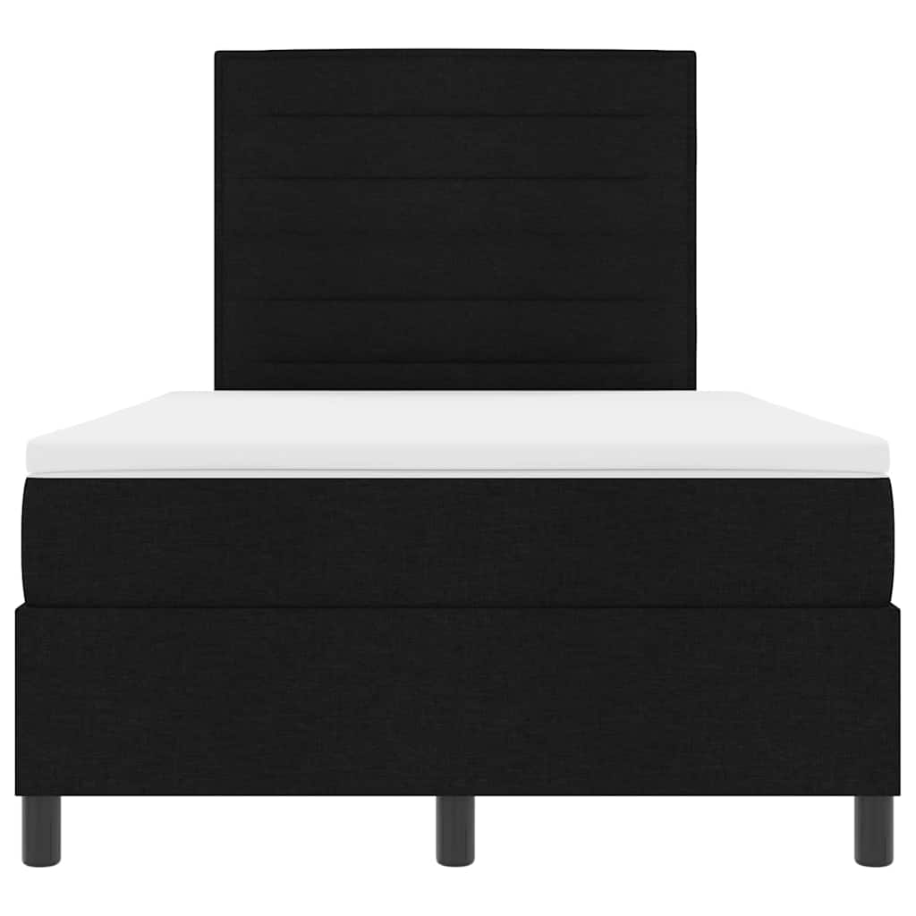 Lit à ressorts avec matelas avec LED Noir 120 x 200 cm tissu - XIOS
