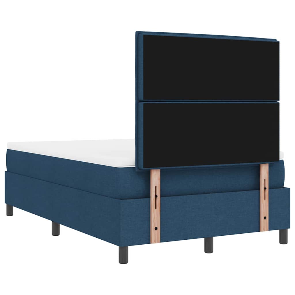 Lit à ressorts avec matelas avec LED Bleu 120 x 200 cm tissu