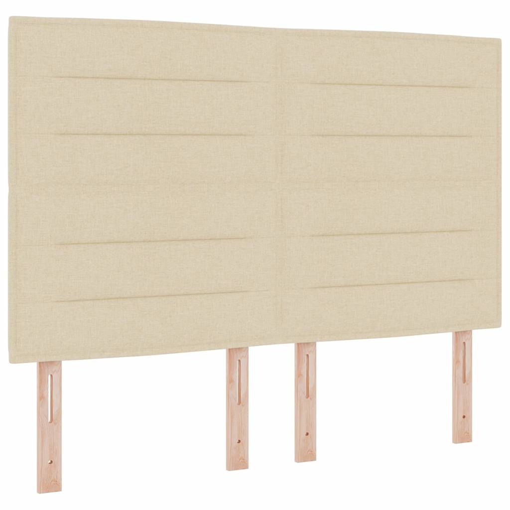 Lit à ressorts avec matelas avec LED Crème 140 x 190 cm tissu - XIOS