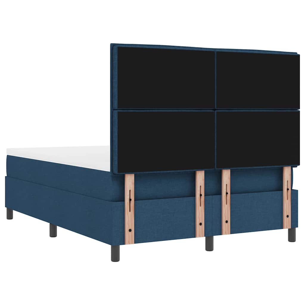 Lit à ressorts avec matelas avec LED Bleu 140 x 190 cm tissu - XIOS