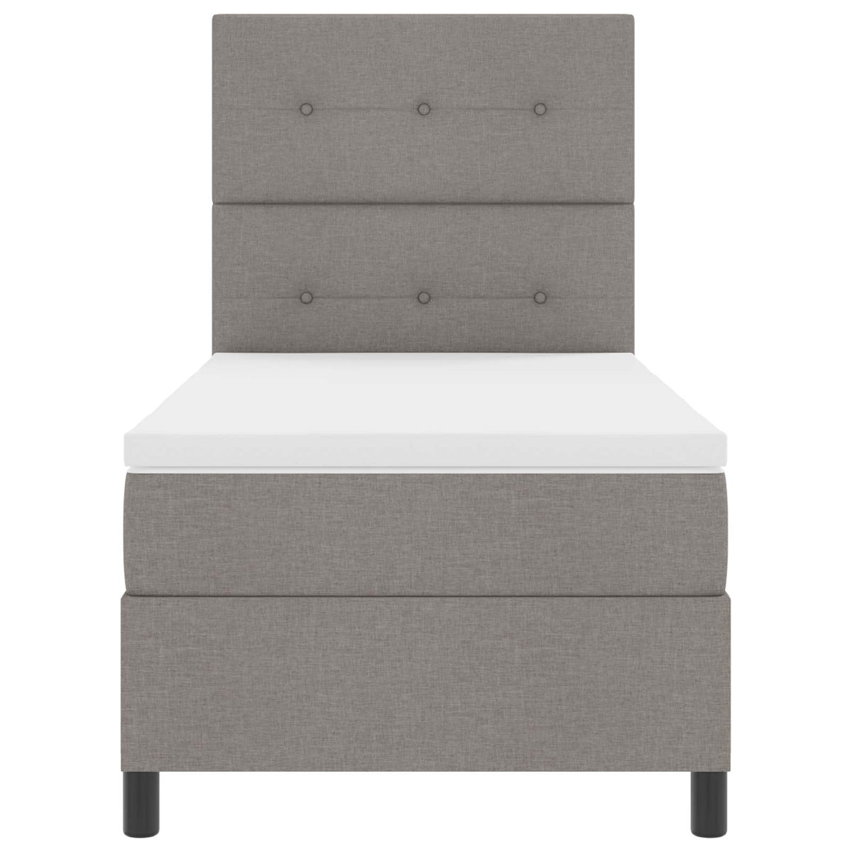 Lit à ressorts avec bandes LED Taupe 80 x 200 cm tissu