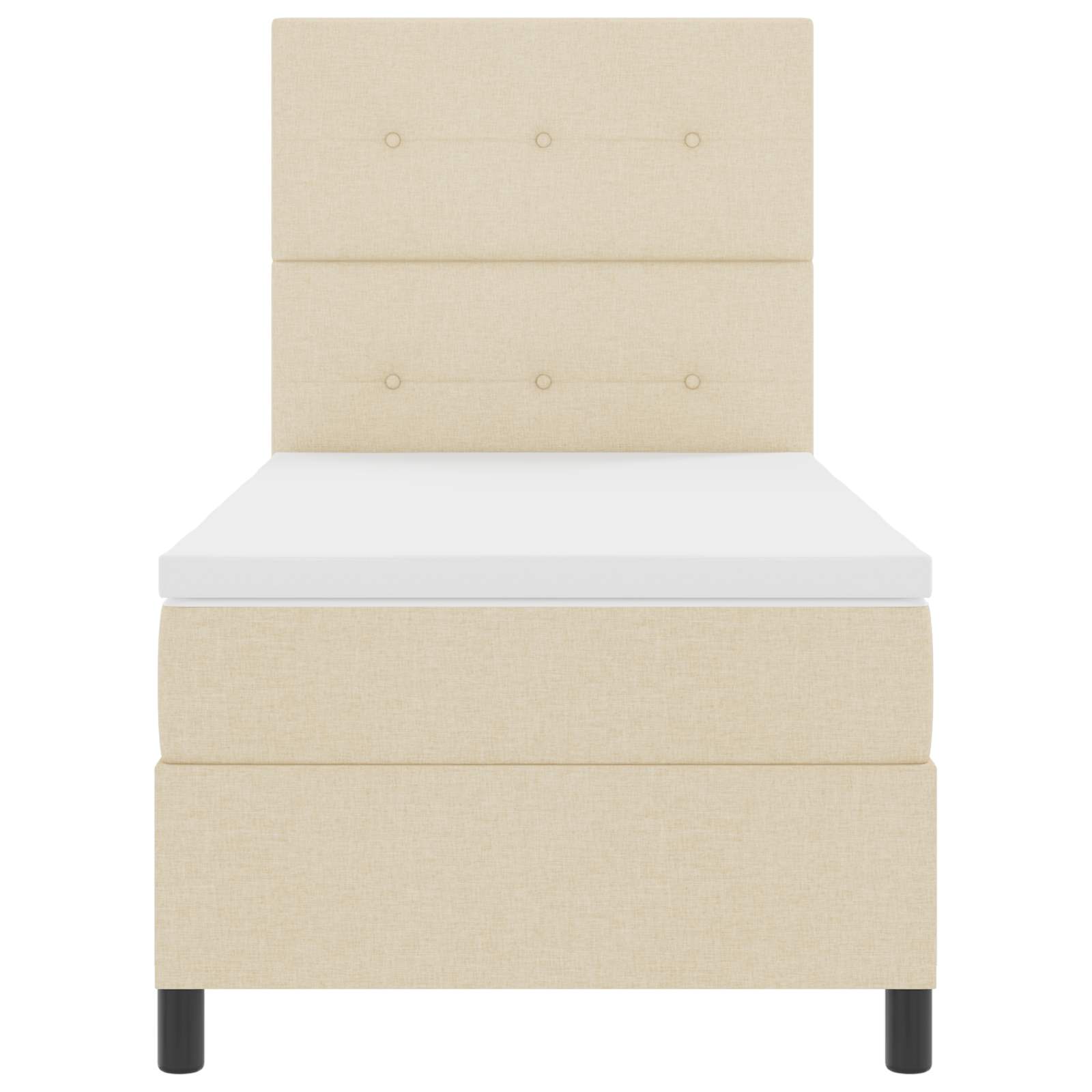 Lit à ressorts avec bandes LED Crème 90 x 190 cm tissu