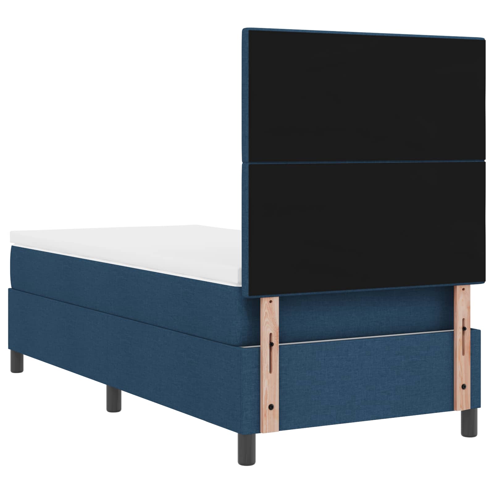 Lit à ressorts avec bandes LED Bleu 90 x 190 cm tissu