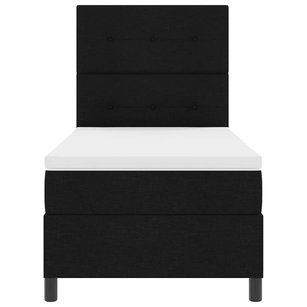 Lit à ressorts avec bandes LED Noir 100 x 200 cm tissu - XIOS