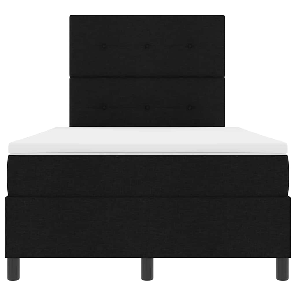Lit à ressorts avec bandes LED Noir 120 x 200 cm tissu - XIOS