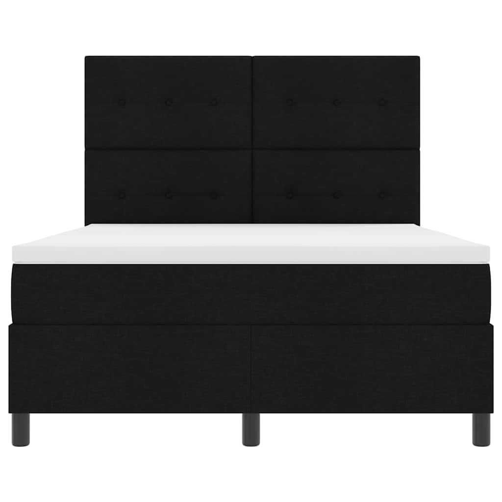 Lit à ressorts avec bandes LED Noir 140 x 190 cm tissu - XIOS