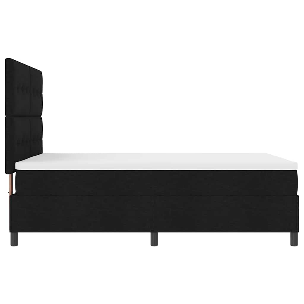 Lit à ressorts avec bandes LED Noir 140 x 190 cm tissu - XIOS