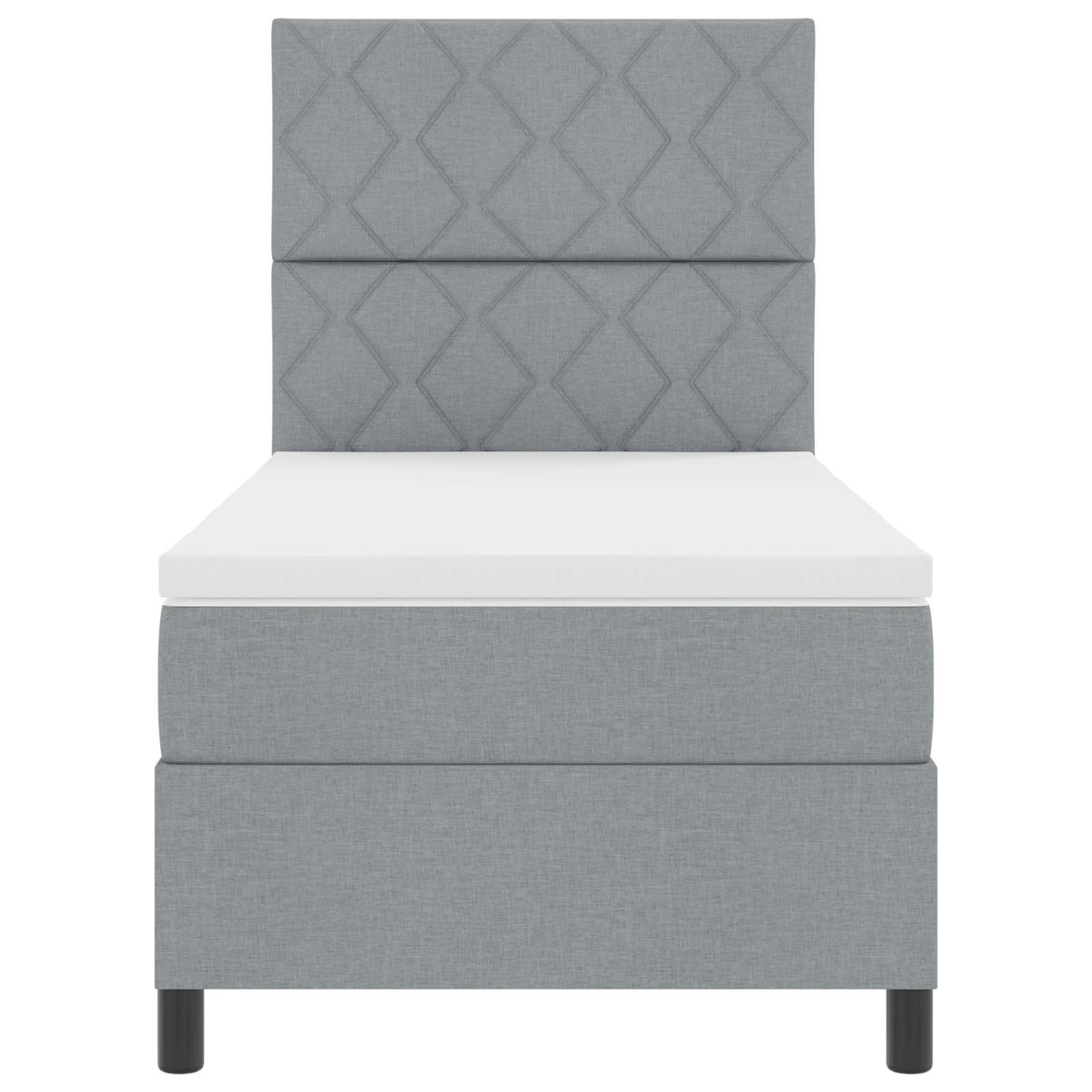 Lit à ressorts avec matelas Gris clair 100 x 200 cm tissu - XIOS