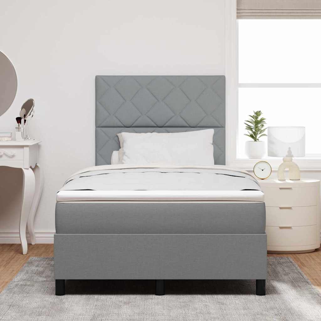 Lit à ressorts avec bandes LED Gris clair 120 x 190 cm tissu - XIOS