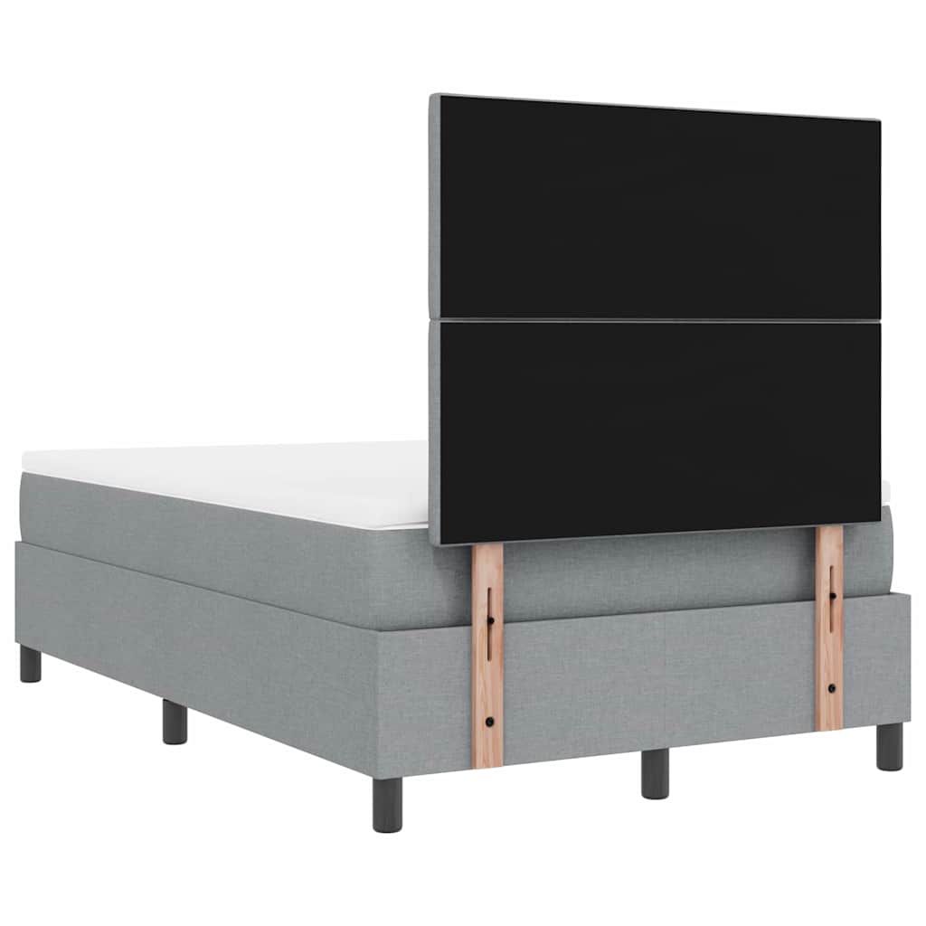 Lit à ressorts avec bandes LED Gris clair 120 x 190 cm tissu - XIOS