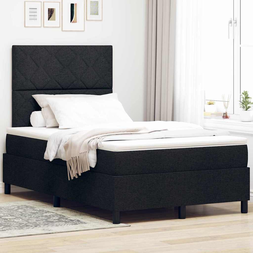 Lit à ressorts avec bandes LED Noir 120 x 200 cm tissu - XIOS