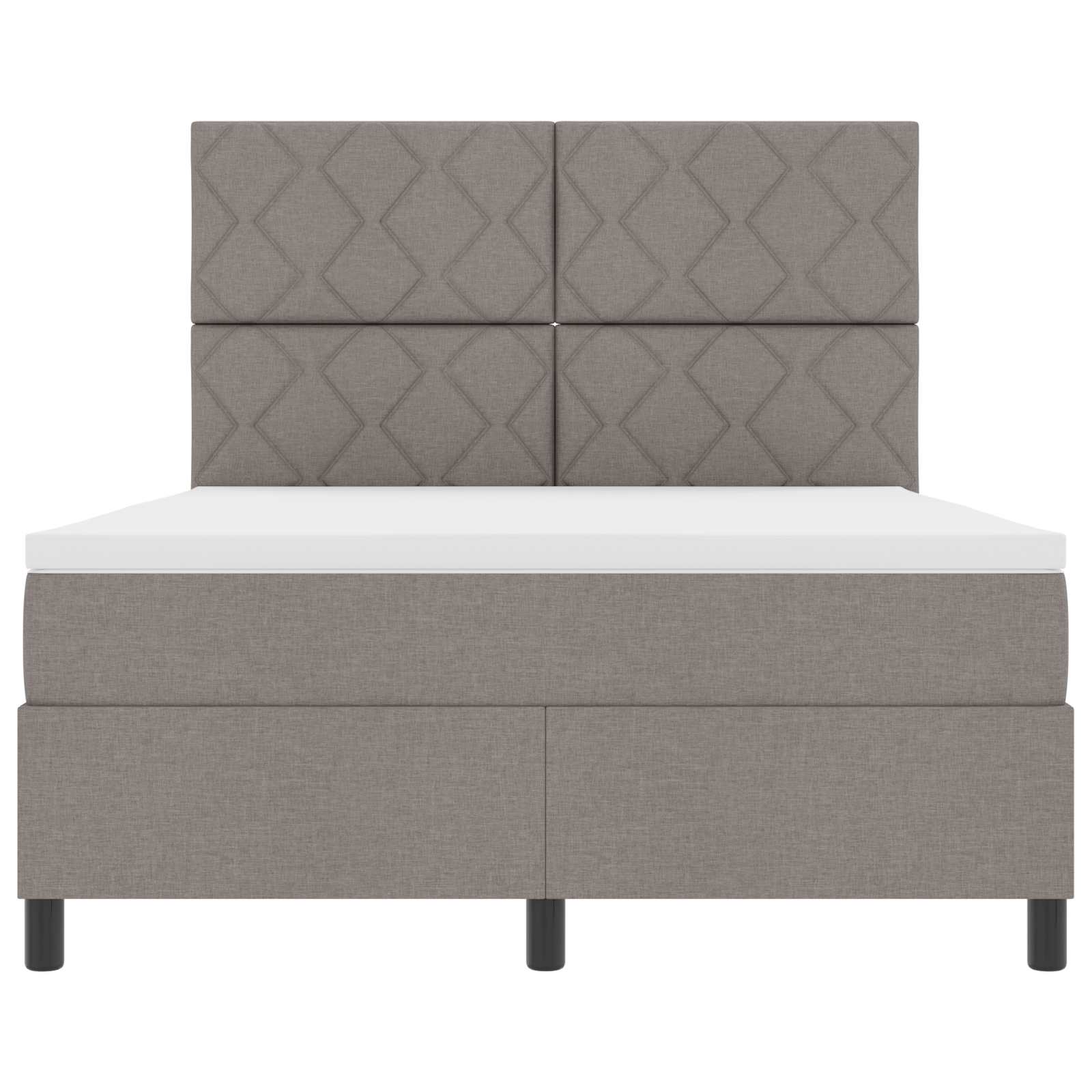 Lit à ressorts avec matelas avec LED Taupe 160 x 200 cm tissu - XIOS