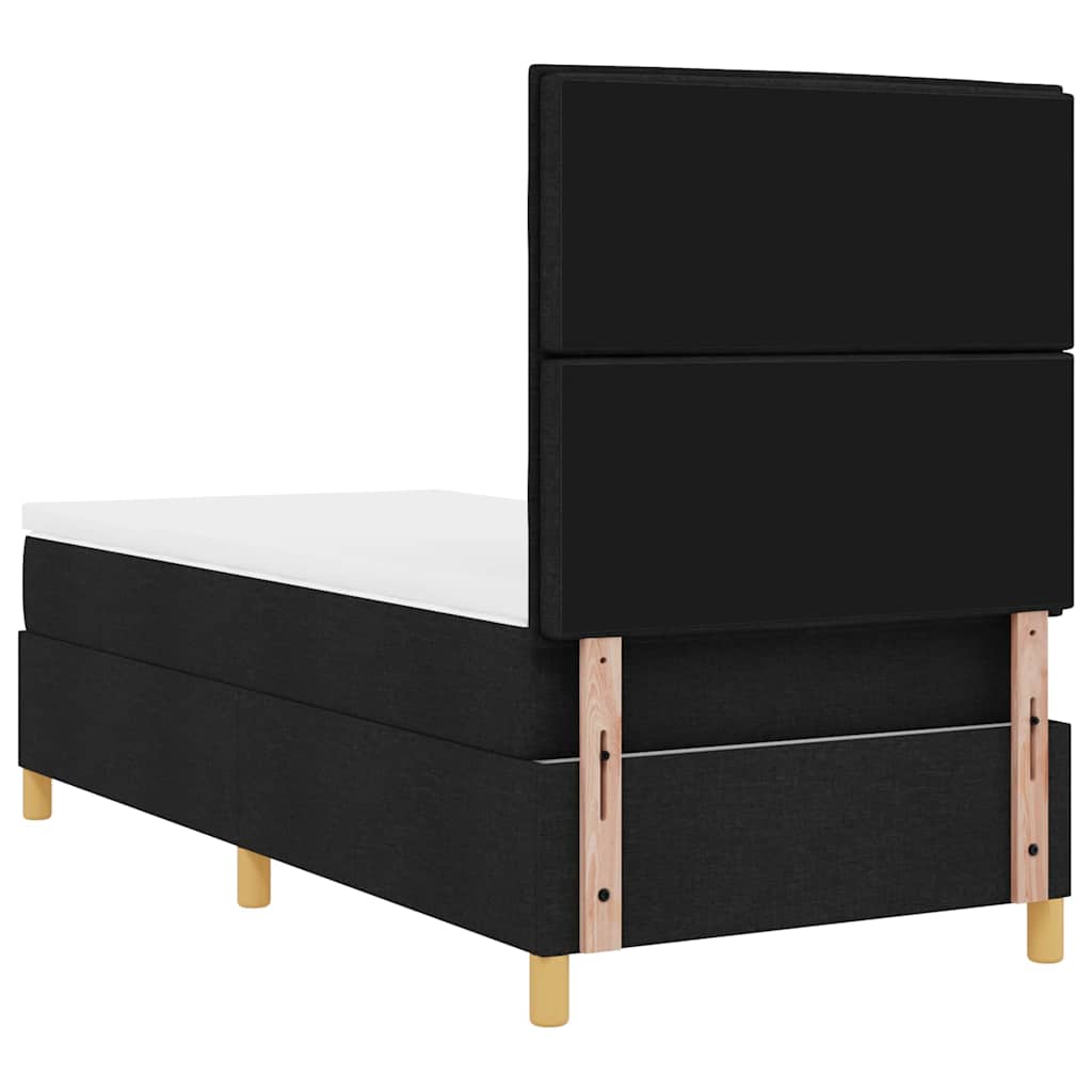 Lit à ressort LED avec matelas Noir 80 x 200 cm tissu - XIOS