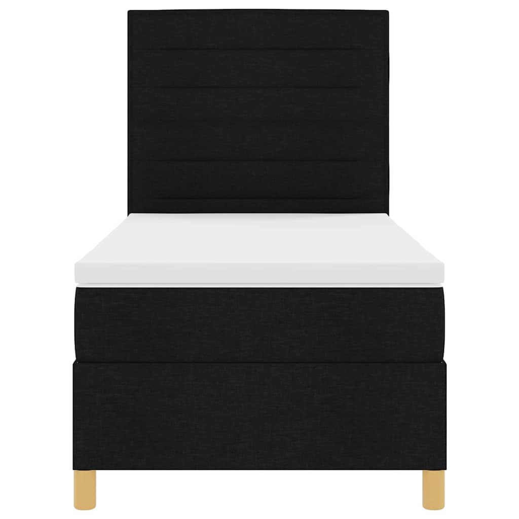 Lit à ressort LED avec matelas Noir 90 x 200 cm tissu - XIOS