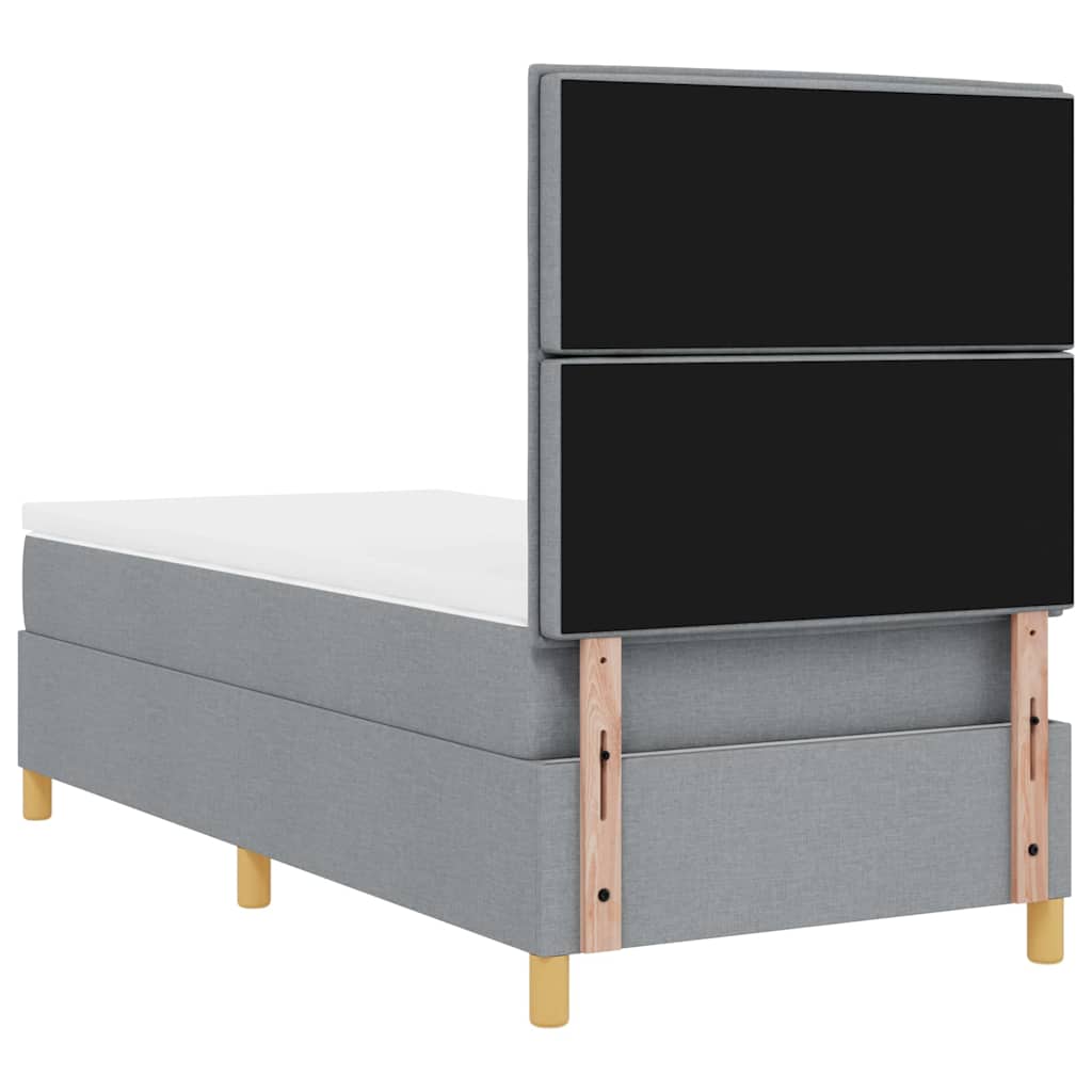 Lit à ressort LED avec matelas Gris clair 100 x 200 cm tissu - XIOS