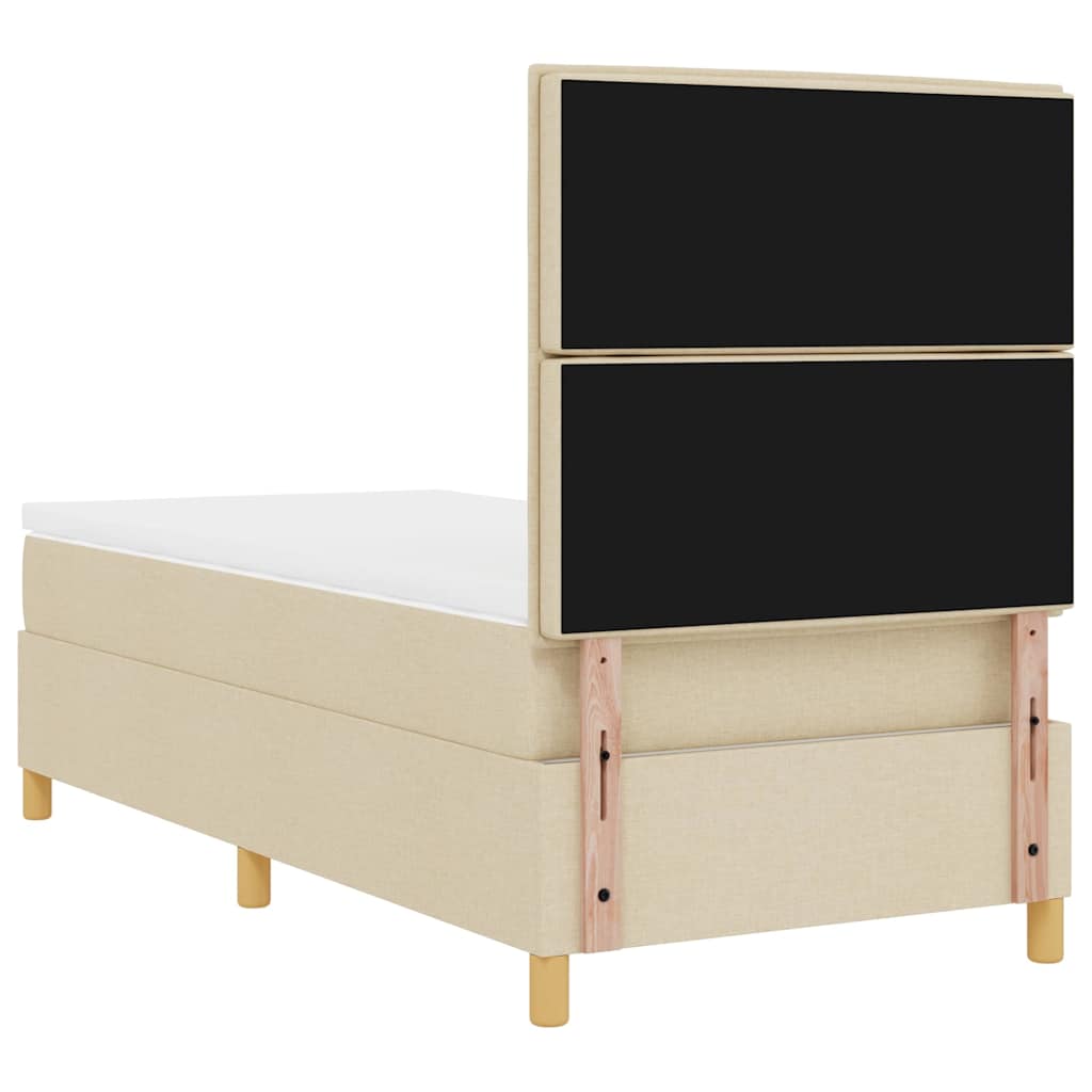 Lit à ressort LED avec matelas Crème 100 x 200 cm tissu - XIOS
