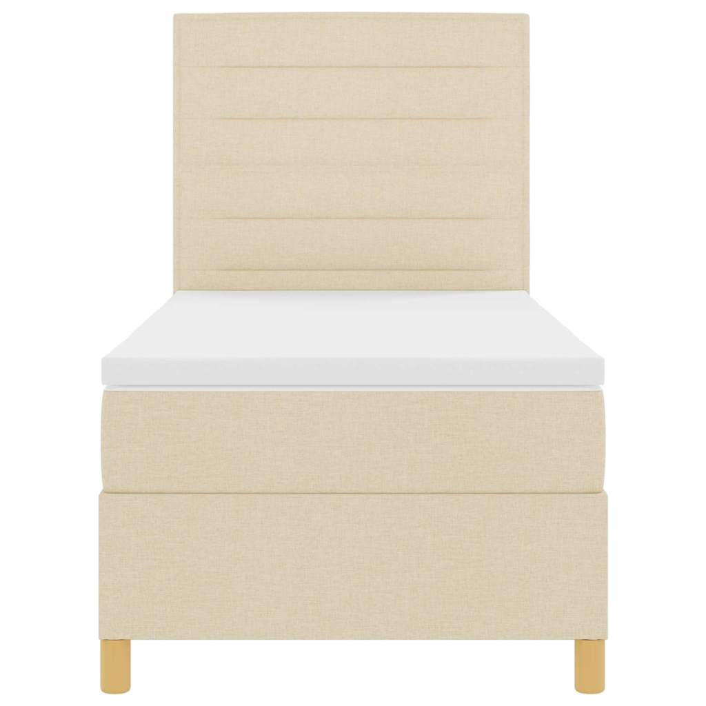 Lit à ressort LED avec matelas Crème 100 x 200 cm tissu - XIOS