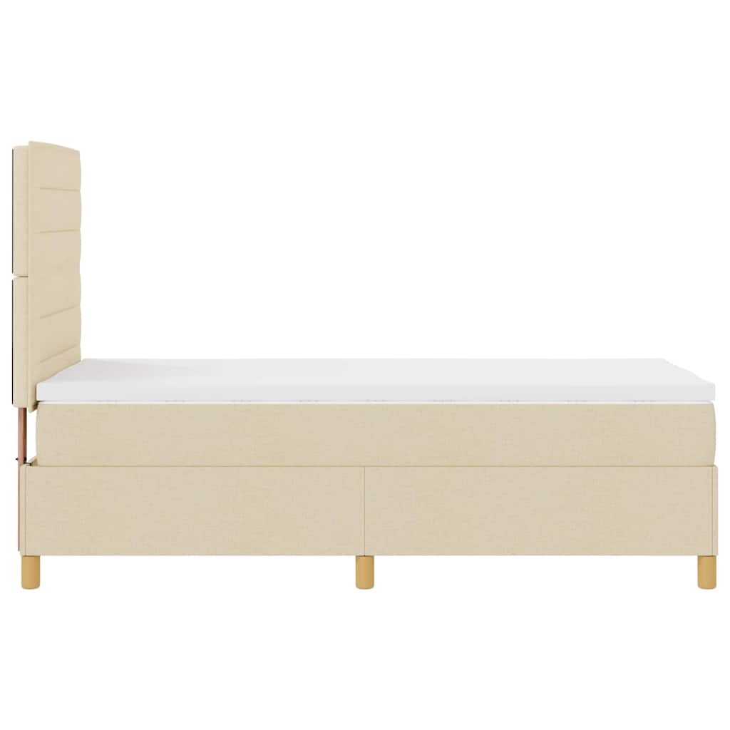 Lit à ressort LED avec matelas Crème 100 x 200 cm tissu - XIOS