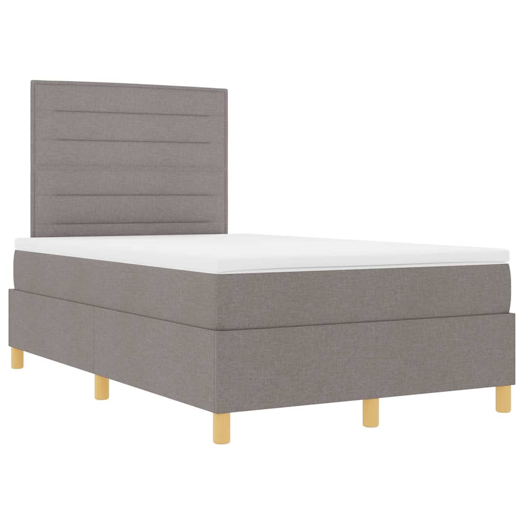 Lit à ressort LED avec matelas Taupe 120 x 190 cm tissu - XIOS