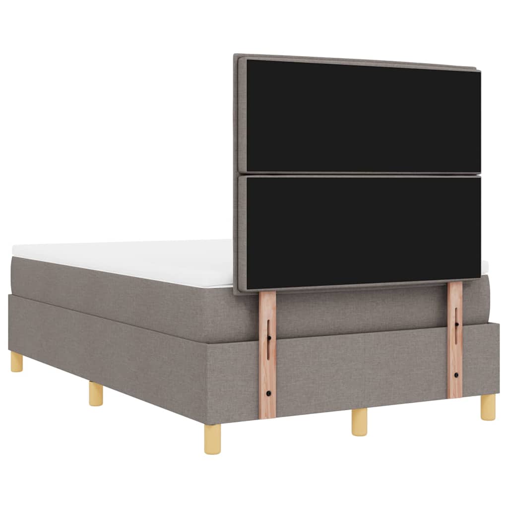 Lit à ressort LED avec matelas Taupe 120 x 190 cm tissu - XIOS