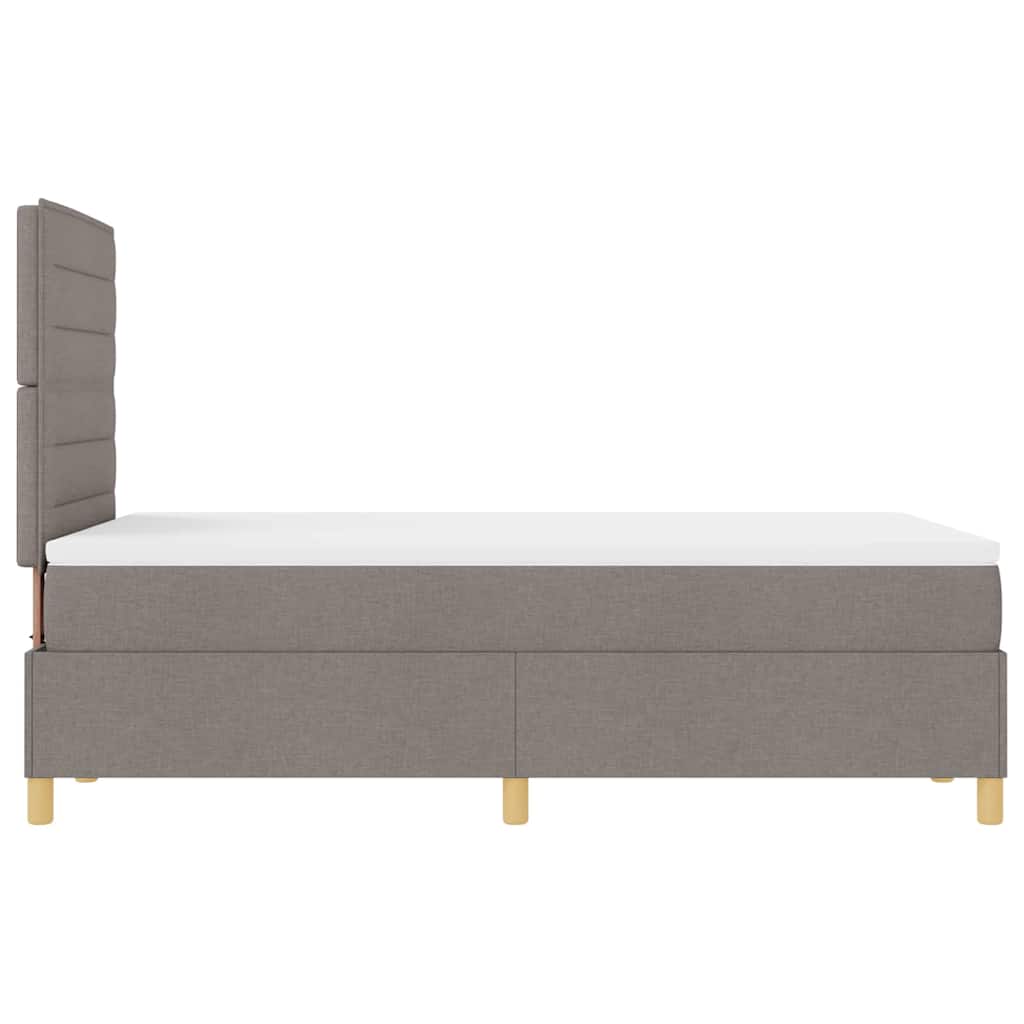Lit à ressort LED avec matelas Taupe 120 x 190 cm tissu - XIOS