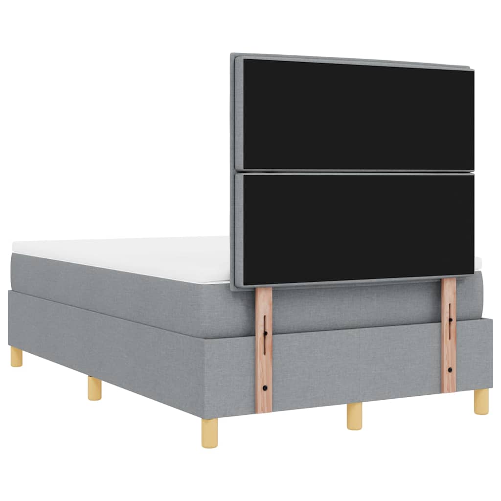 Lit à ressort LED avec matelas Gris clair 120 x 200 cm tissu - XIOS