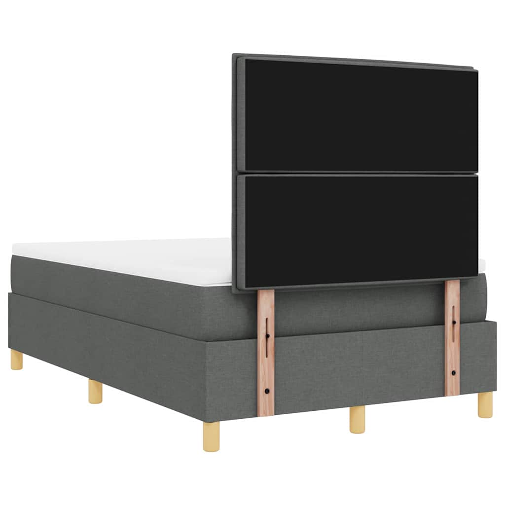 Lit à ressort LED avec matelas Gris foncé 120 x 200 cm tissu - XIOS