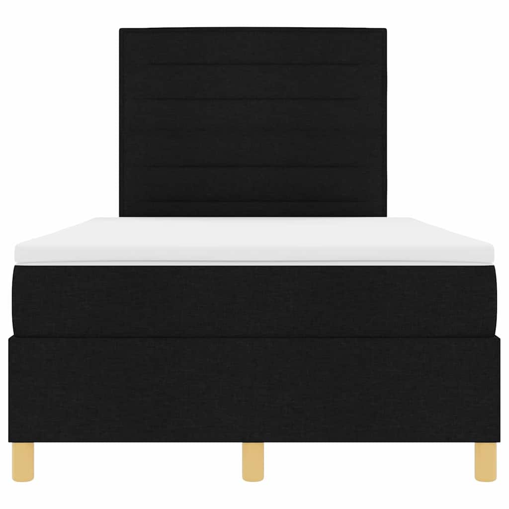 Lit à ressort LED avec matelas Noir 120 x 200 cm tissu - XIOS