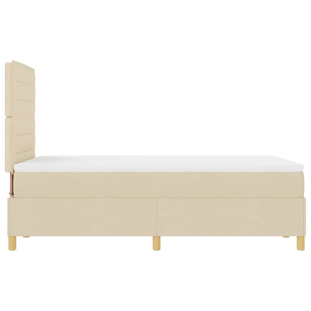 Lit à ressort LED avec matelas Crème 120 x 200 cm tissu - XIOS