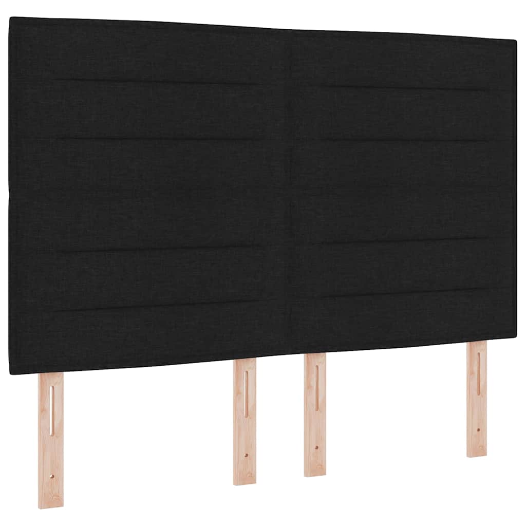 Lit à ressort LED avec matelas Noir 140 x 190 cm tissu - XIOS