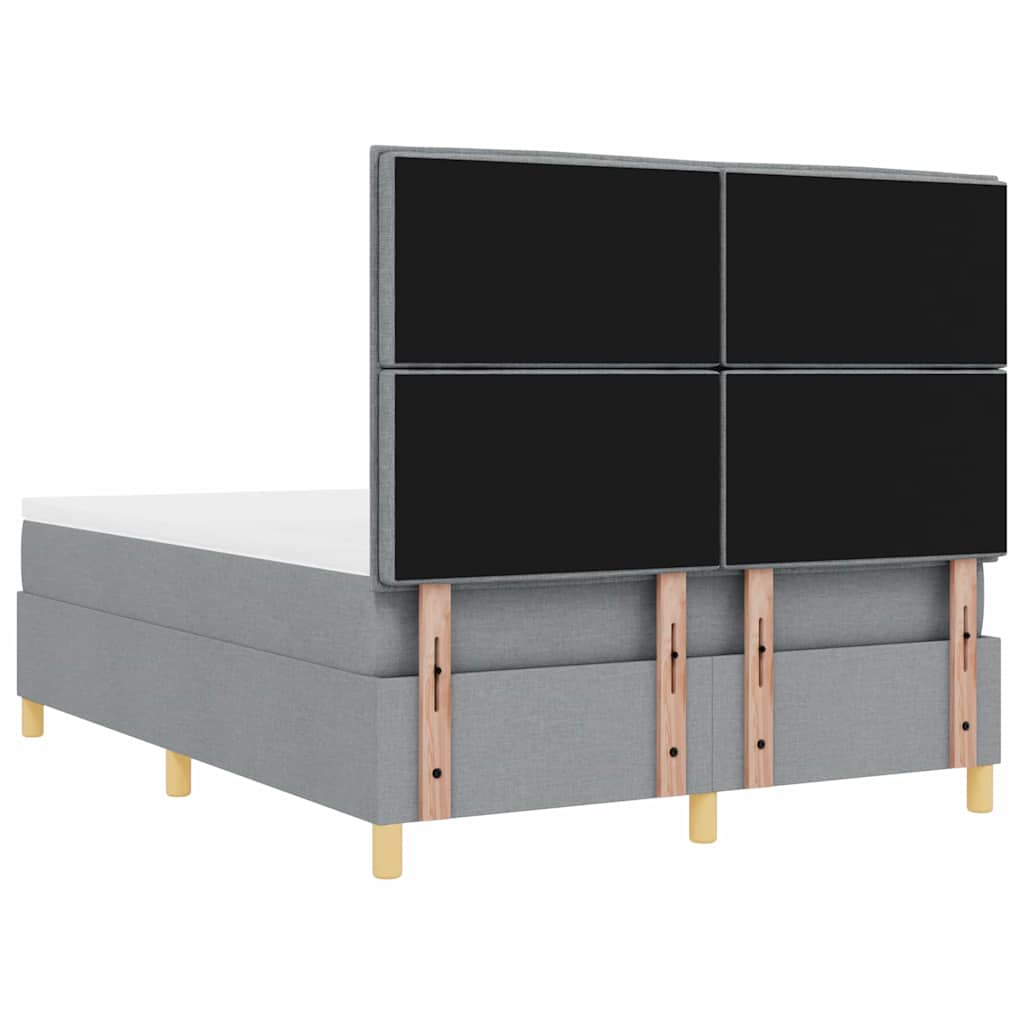 Lit à ressort LED Gris clair 140 x 200 cm tissu - XIOS