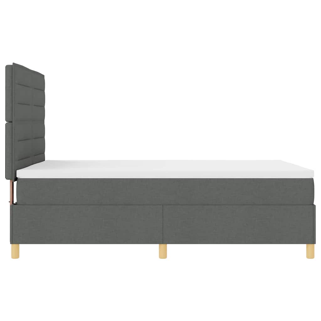 Lit à ressort LED Gris foncé 140 x 200 cm tissu