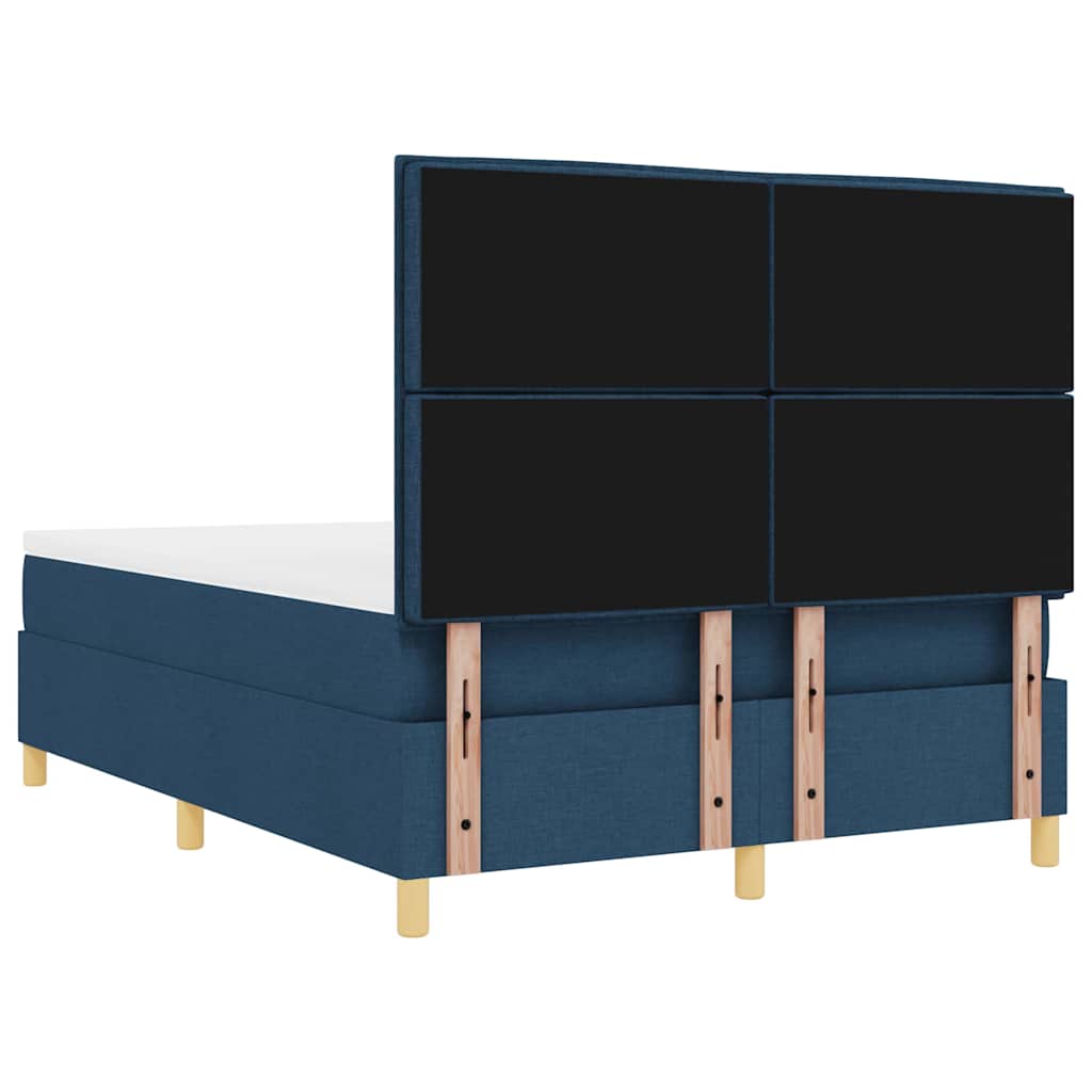 Lit à ressort LED avec matelas Bleu 140 x 200 cm tissu - XIOS