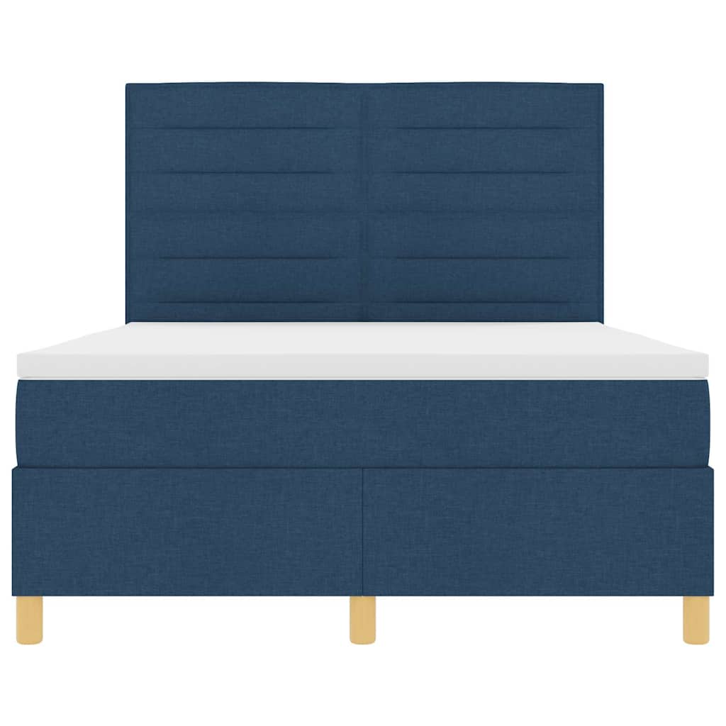 Lit à ressort LED avec matelas Bleu 140 x 200 cm tissu - XIOS