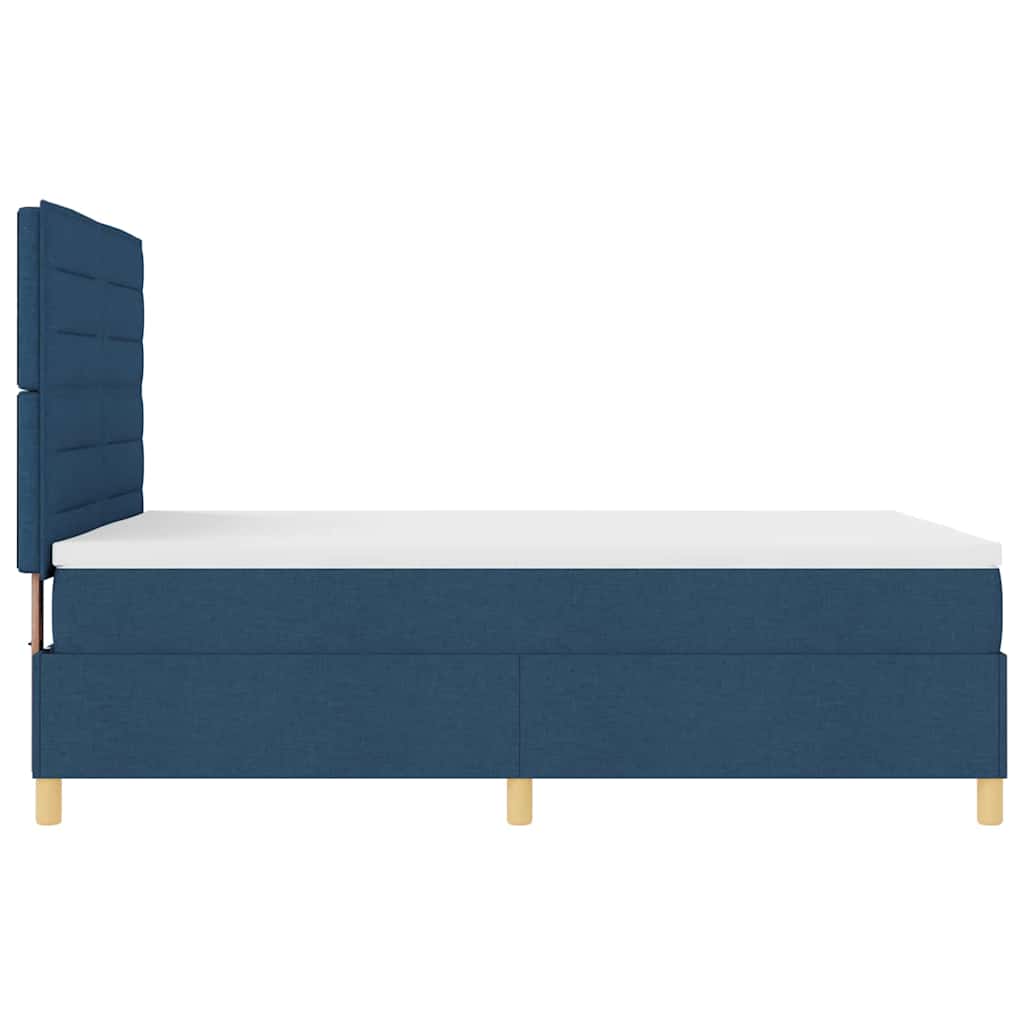Lit à ressort LED avec matelas Bleu 140 x 200 cm tissu - XIOS