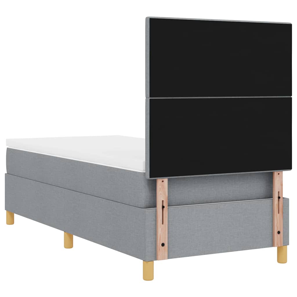 Lit à ressort LED avec tête de lit Gris clair 80 x 200 cm tissu - XIOS