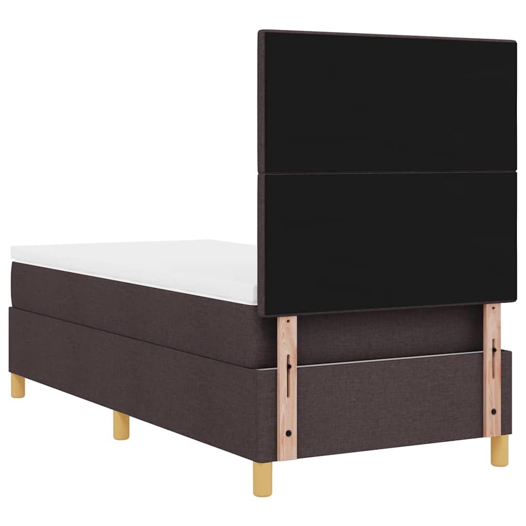 Lit à ressort LED Marron foncé 80 x 200 cm tissu - XIOS